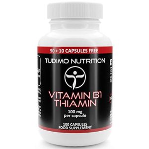 B1 Vitamini TUDIMO Tiamin yüksek doz 100 mg kapsül, 100 adet.