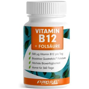 Tabletas de vitamina B12 ProFuel 360 días, dosis óptimamente alta