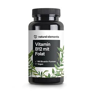 Comprimidos de vitamina B12 elementos naturais Vitamina B12, 180 vegan