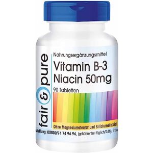 Compresse di vitamina B3 Fair & Pure ®, niacina 50 mg come nicotinamide