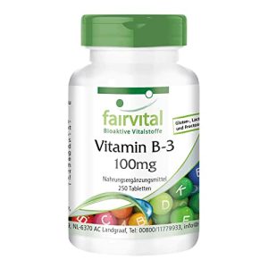 Vitamine B3 fairvital, niacine 100 mg VÉGÉTALIENNE À HAUTE DOSE