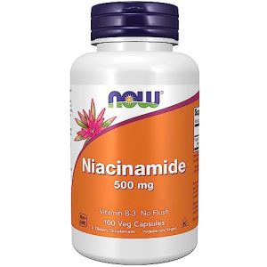 Vitamine B3 NOW Foods, Niacinamide, 500 mg, capsules végétaliennes