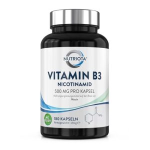 Vitamin B3 Nutriota Nicotinamid 500 mg, 180 Hochdosierte