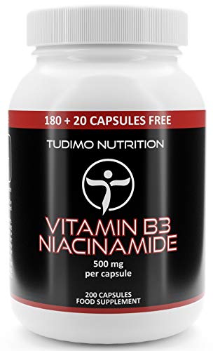 Vitamin B3 TUDIMO Hochdosiert Flushfree Kapseln 500mg, 200 St.