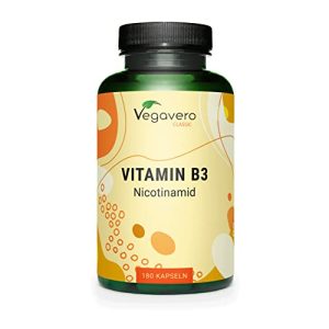 Vitamina B3 Vegavero Niacina, dosaggio elevato: 500 mg di nicotinamide