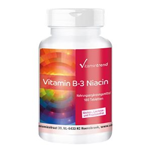 Vitamin B3 Vitamintrend Niacin 100mg, 180 tablets