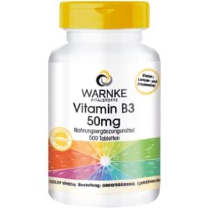 Vitamin B3 WARNKE VITALSTOFFE Nicotinamid 50mg, vegan