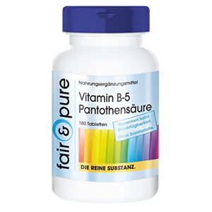 Vitamina B5 Fair & Pure ® comprimidos 200 mg de ácido pantotênico, vegano
