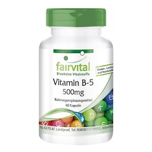 Vitamina B5 fairvital, 500 mg, cápsulas de ácido pantoténico