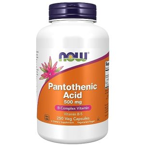 Vitamina B5 NOW Foods, ácido pantotênico, 500 mg