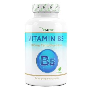 Vitamine B5 Vit4ever avec 500 mg, 180 gélules, acide pantothénique