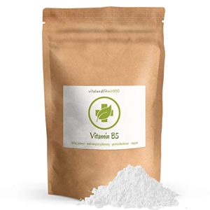 B5-vitamiini vitalundfitmit100 jauhe 100 g puhdasta pantoteenihappoa