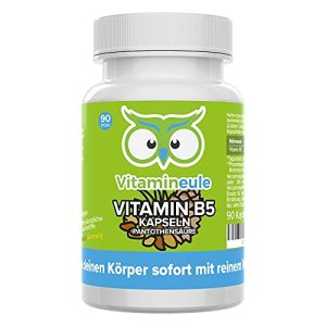 Cápsulas de vitamina B5 Vitamineule, 250 mg, alta dosagem, à base de plantas