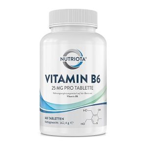 Vitamin B6 Aceso 25mg, 365 hochwirksame vegane Tabletten