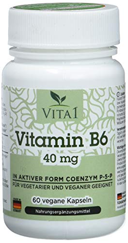 Vitamin B6 VITA 1 VITA1 P-5-P 40mg, 60 Kapseln (2 Monate Vorrat)