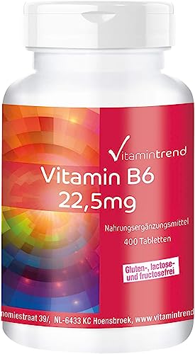 Vitamin B6 Vitamintrend 22,5mg, vegan, Großpackung 400 Tabl.