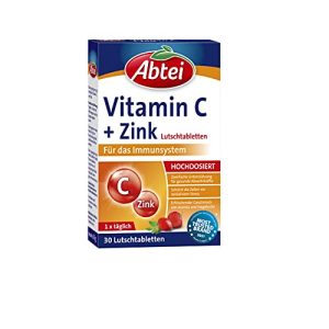 Pastilhas de vitamina C Abbey Vitamina C + Zinco
