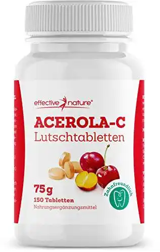 Vitamin C Lutschtabletten von Effective Nature mit Acerola