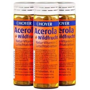 Vitamin C pastiller Hoyer Acerola & villfrukttabletter