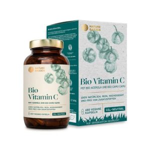 Vitamin C Nature Basics Naturlig økologisk, 180 kapsler høj dosis