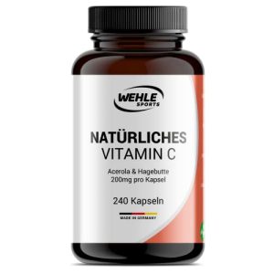 Vitamina C Wehle Sports natyrale, me dozë të lartë, 240 kapsula