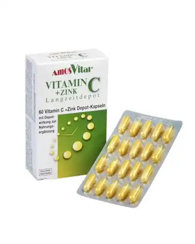 Vitamin C 300mg und Zink 5mg Depot Kapseln von Amosvital