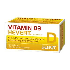 Comprimidos de vitamina D Hevert Vitamina D3 comprimidos de 1000 UI, 200 unid.