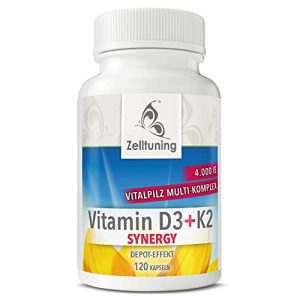 Comprimés de vitamine D, réglage cellulaire, vitamine D3 4000IE, champignon médicinal