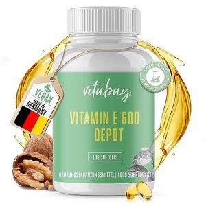 Vitamina E vitabay dosis alta 600 UI depósito, 100 cápsulas blandas