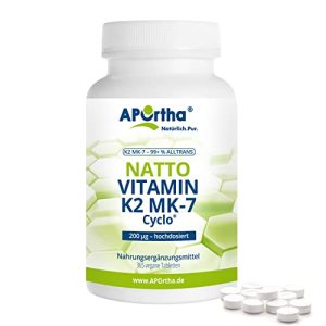 Vitamina K2 APOrtha MK7 200 µg 99+% ALL-Trans, 365 comprimidos