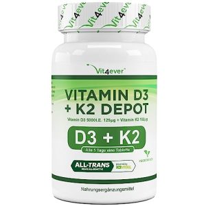 Vitamina K2 Vit4ever Vitamina D3 + K2 Depot, 365 comprimidos