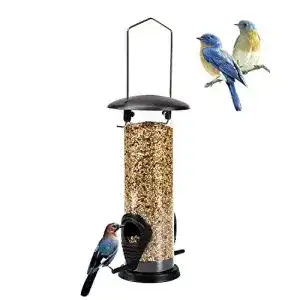Vogelfutterspender alapon futtersaeule mit 2 futterstaendern