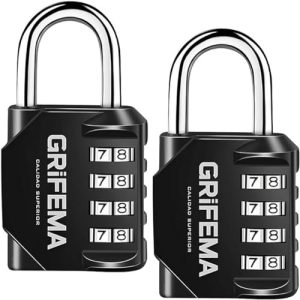 Cadeado GRIFEMA Conjunto de 2 fechaduras combinadas de 4 dígitos