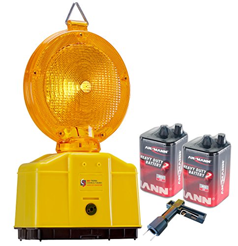 Warnleuchte UvV Baustellenleuchte, LED, gelb, mit Secura-Halter