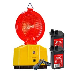 Warning light UVV construction site light LED red with Secura holder