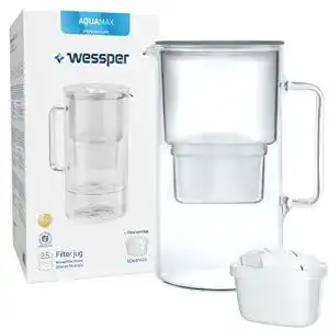 Wasserfilter wessper kanne aus glas 2 5 l