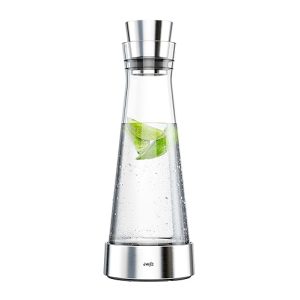 Jarra de água Emsa 514233 Jarra de vidro Flow Slim com elemento de refrigeração