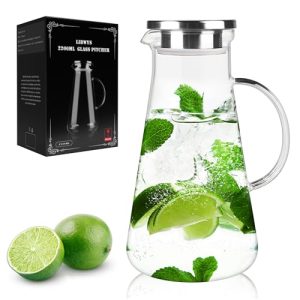 Water carafe LIBWYS 2.2L glass carafe, glass carafe with lid