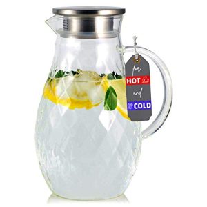 Carafe à eau PJCCarafe de cuisine en verre borosilicaté avec couvercle
