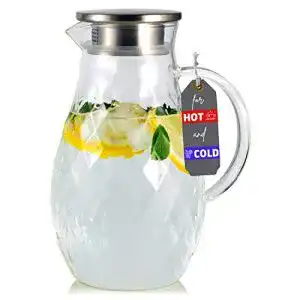 Wasserkaraffe pjckitchen karaffe aus borosilikatglas mit deckel