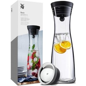 Water carafe WMF Basic made of glass, 1 liter, glass carafe with lid