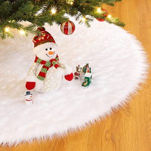 Saia para árvore de Natal Yorbay Cobertor para árvore de Natal de pele sintética