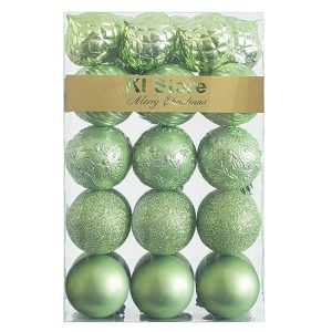 Christmas balls Busybee 30 pieces 6CM macarons mint green