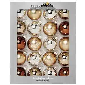 Weihnachtskugeln krebs sohn 20er set glas