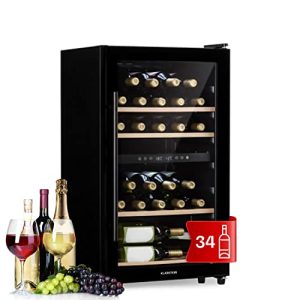 Refrigerador de vinho Klarstein, refrigerador estreito para bebidas, 2 zonas