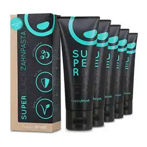 Weissmacher zahncreme happybrush vegane aktivkohle