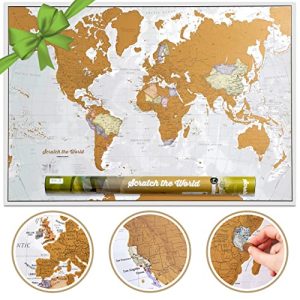Scratch world map Maps International with gift tube