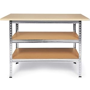 Workbench Ondis24 Uwe 120cm metal shelf and work table