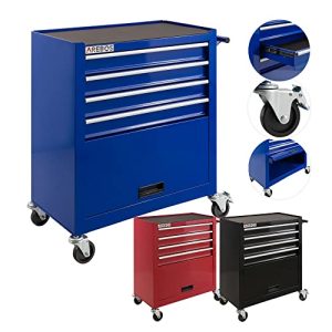 Arebos workshop trolley with 4 compartments + large compartment for tools