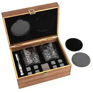 Whiskyglas gourmeo whiskey geschenk set mit 8 steinen